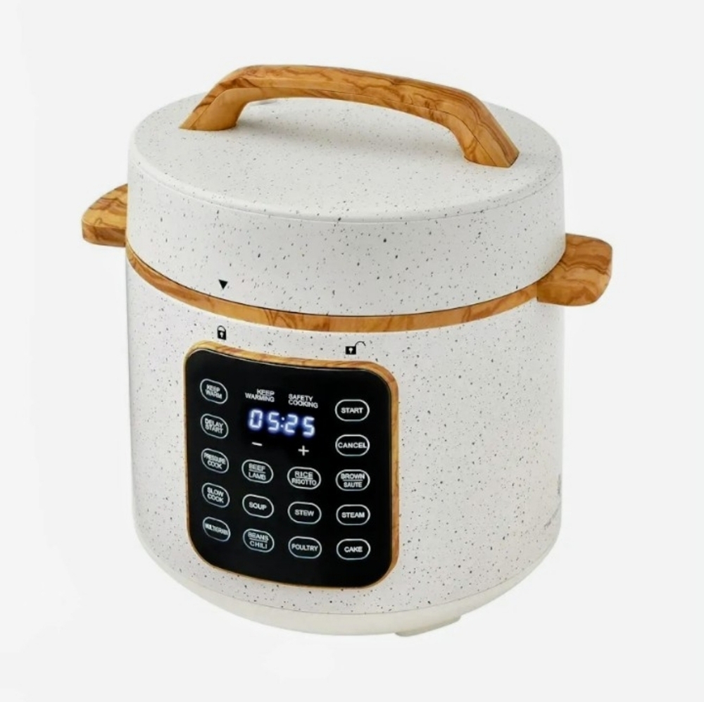 The Pioneer Woman 6 Qt Pressure Cooker with Touch Control Display, Linen